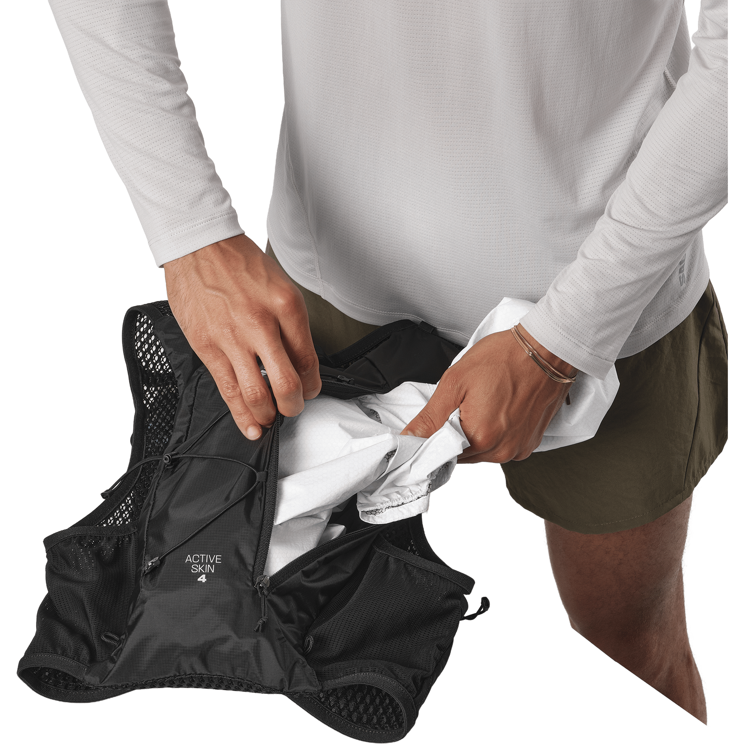 Salomon Mens Active Skin (4L) Hydration Running set Black/Metal
